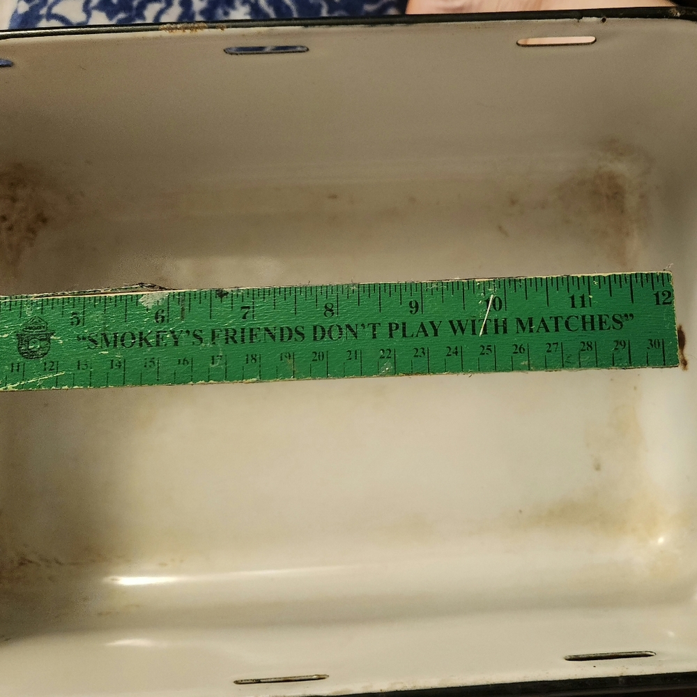 Vintage enamelware refrigerator box.